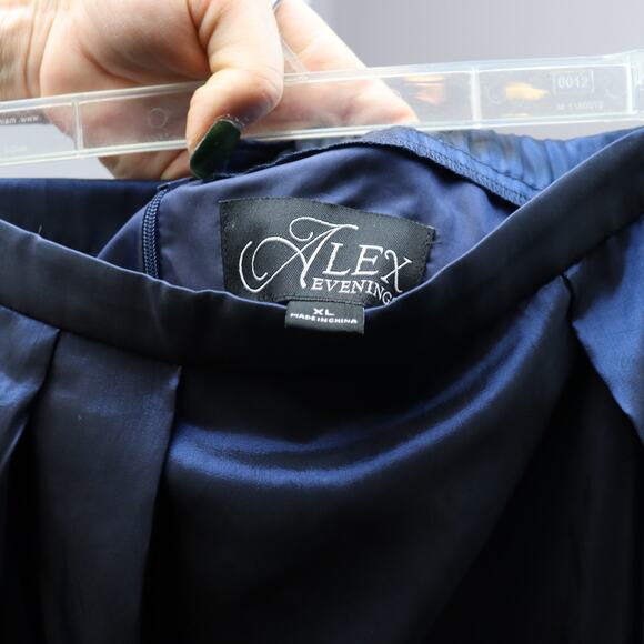 Alex Evenings Navy Blue Satin Maxi Skirt Size XL – NWT - Picture 3 of 4